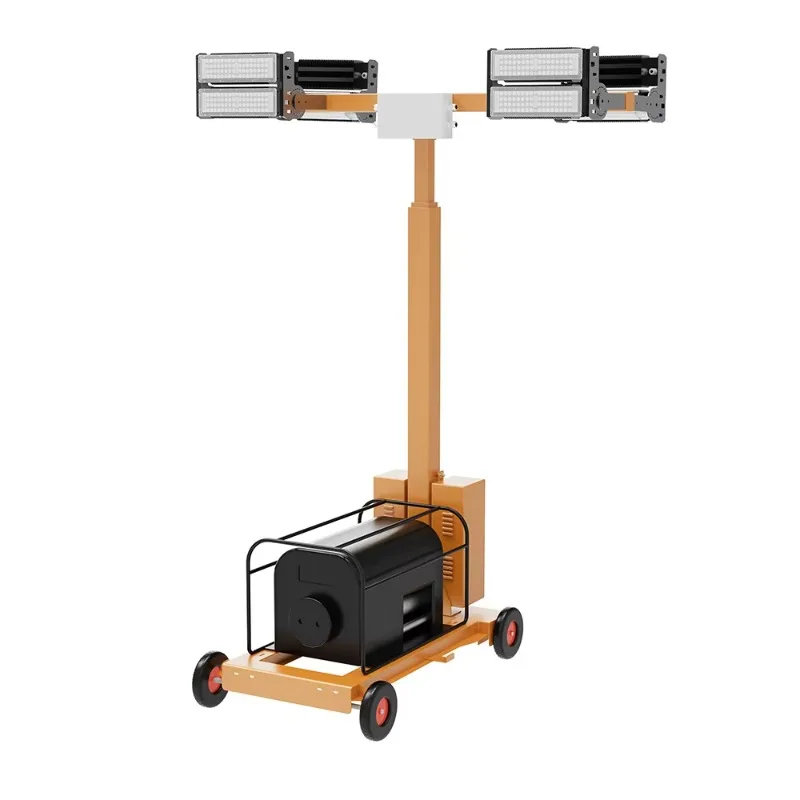 

High-power 1600-watt mobile light tower, automatic telescopic mast, with generator trailer