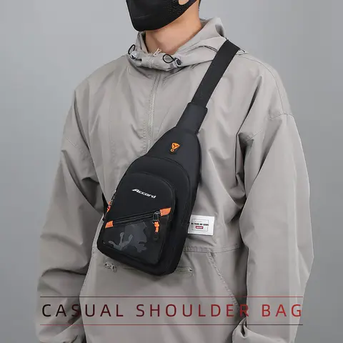 Nylon Car Logo Chest Bag Single Shoulder Crossbody Storage Bag For Accord Civic Fit Odyssey CRV HRV Legend Vezel Stream Insight