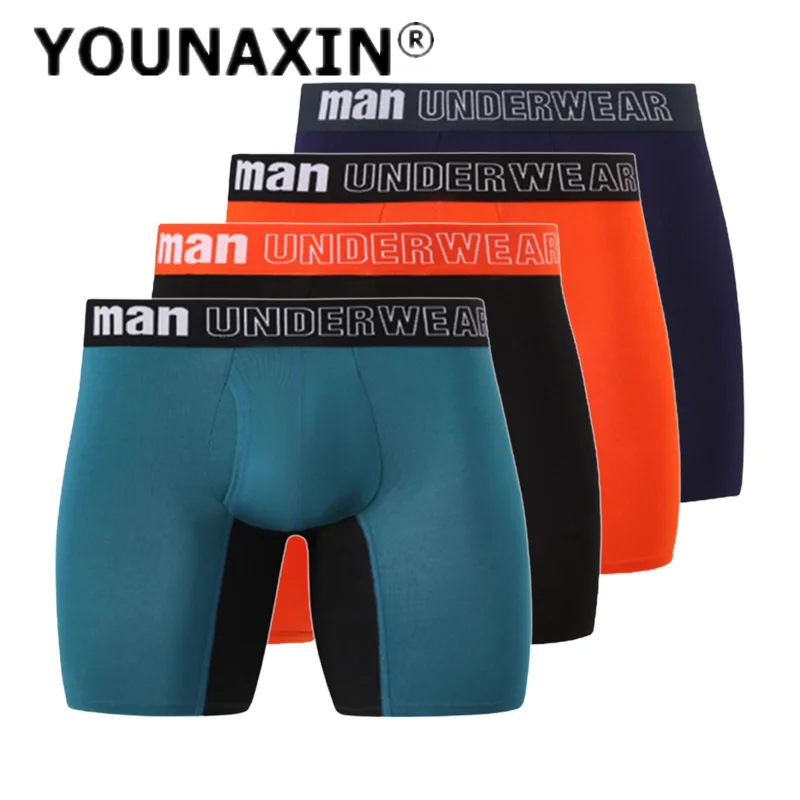 

4 упаковки M L XL 2XL 3XL 4XL 5XL 6XL 7XL Большой размер Мужские боксеры Трусы Нижнее белье для мальчиков Длинные трусы Шорты с открытой промежностью Спортивные трусики