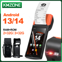 Handheld Android 13/14 PDA Printer 58MM Mobile Receipt Bill Thermal Printer 5.5 Inch Touch Screen Bluetooth Wifi NFC 2D Scanner