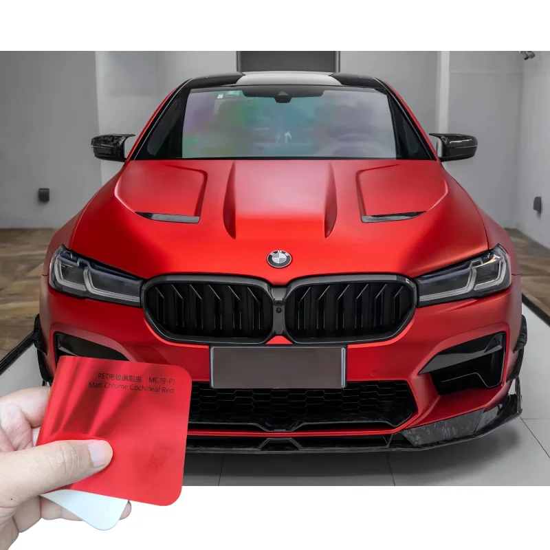 

3M PPF Electroplated Matte Cochineal Red PET Car Vinyl Wrap Air Release Not Layered High Glossy Scratch Proof Vehicle Film Color