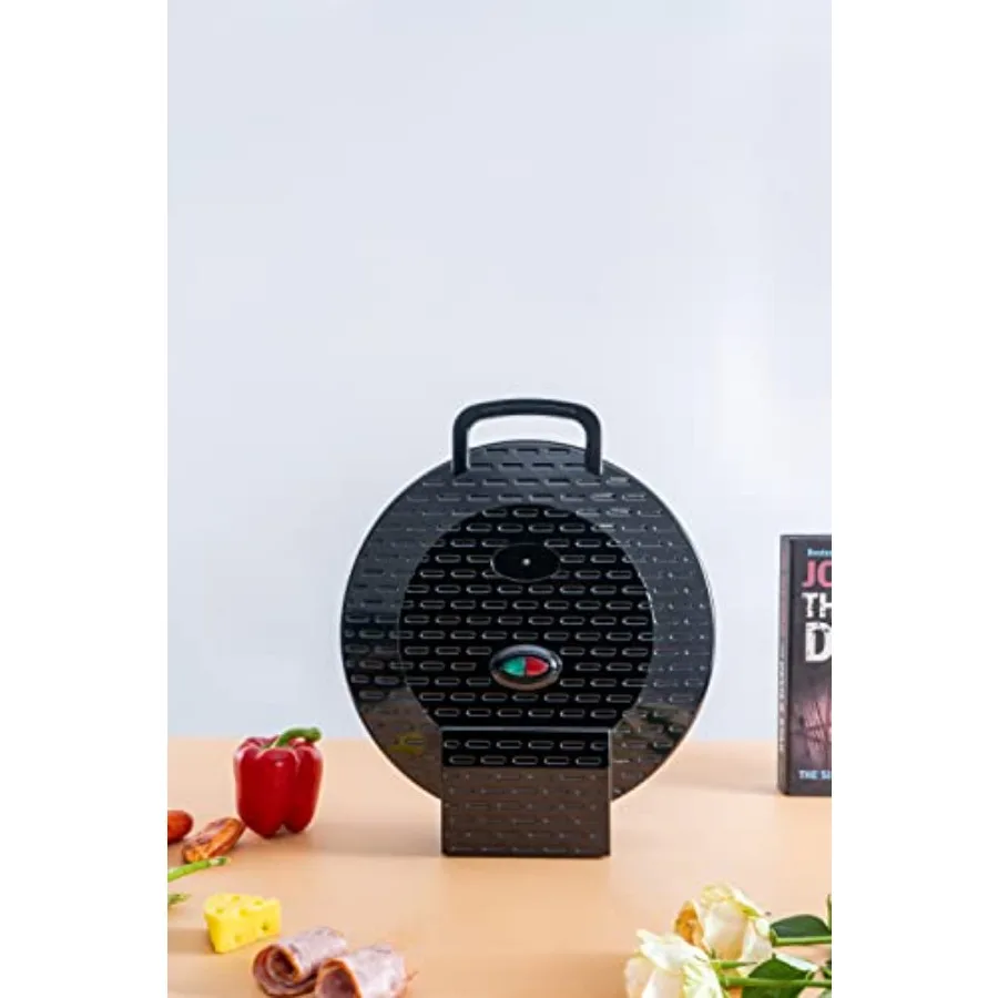 Pizza Maker 12 inch 220 VOLT NOT FOR USA USE, Newly improved Cool-touch Handle Non-Stick plates Pizza oven and Calzone Maker, E