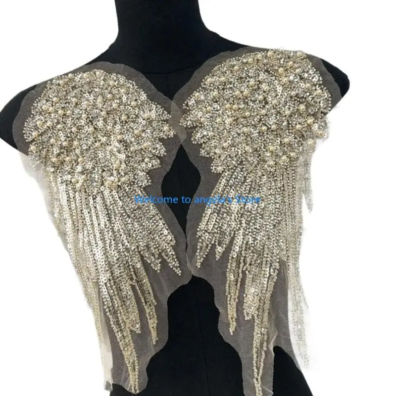 

X4YC 2pack Exquisites Sequins Embroidered Patches Clothes Badge Appliques Stickers for Everyday Outfits and Costumes