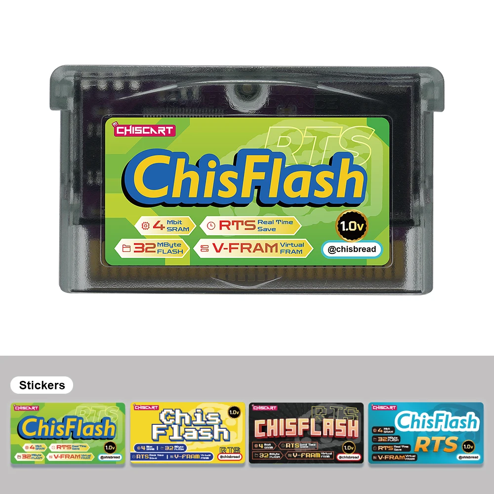 Chiscart ChisFlash 1.0V Virtuelles FRAM Echtzeit-Speicher-Flash-Modul Kompatibel mit NDS NDSL GBA GBASP GBM GB Spieler-Konsolen