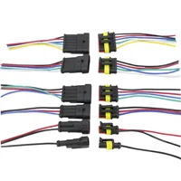1Set Car Motorcycle AMP 1P 2P 3P 4P 5P 6P Waterproof Electrical Auto Connector Male Female Plug with Wire Cable harness