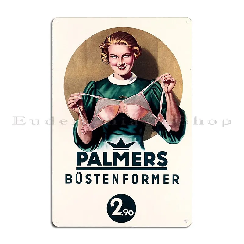 Palmers Bustenformer Woman Underwear Vintage Garment Advertisement Metal Plaque Poster Club Design Wall Mural Tin Sign Poster