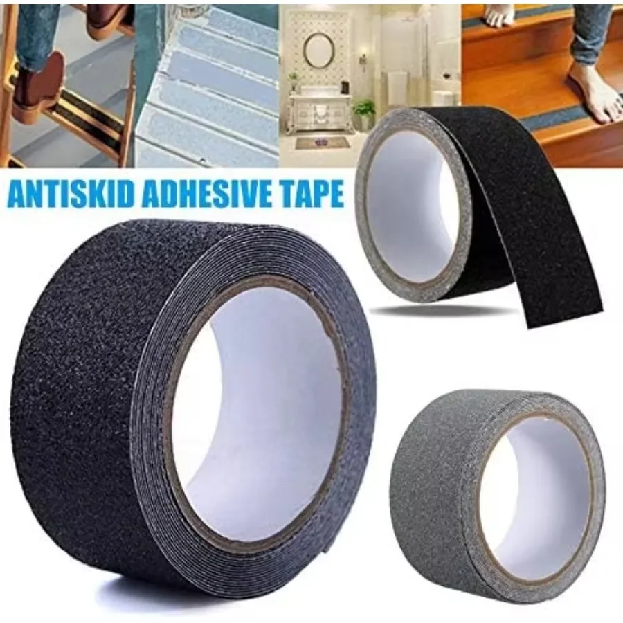 5M Grip Safety Non-Slip Solvent PVC Non Stair Fingerboard Skateboard Rubber Anti Slip Tape Waterproof Grip Grit Strong Adhesive