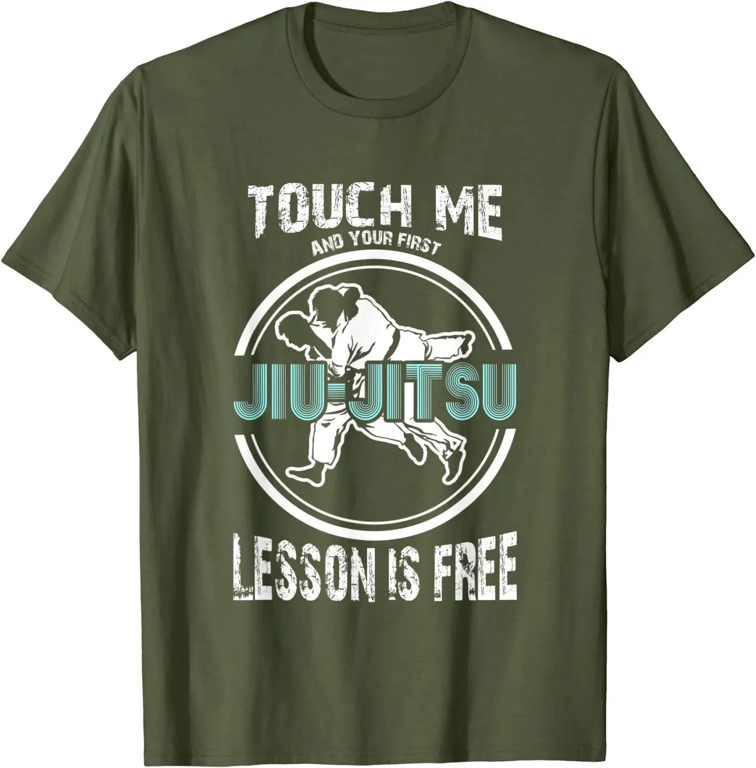 Touch Me First Jiu Jitsu Lesson Is Free Brazilian BJJ Men T-Shirt Short Sleeve Casual Cotton O-Neck Summer Shirts
