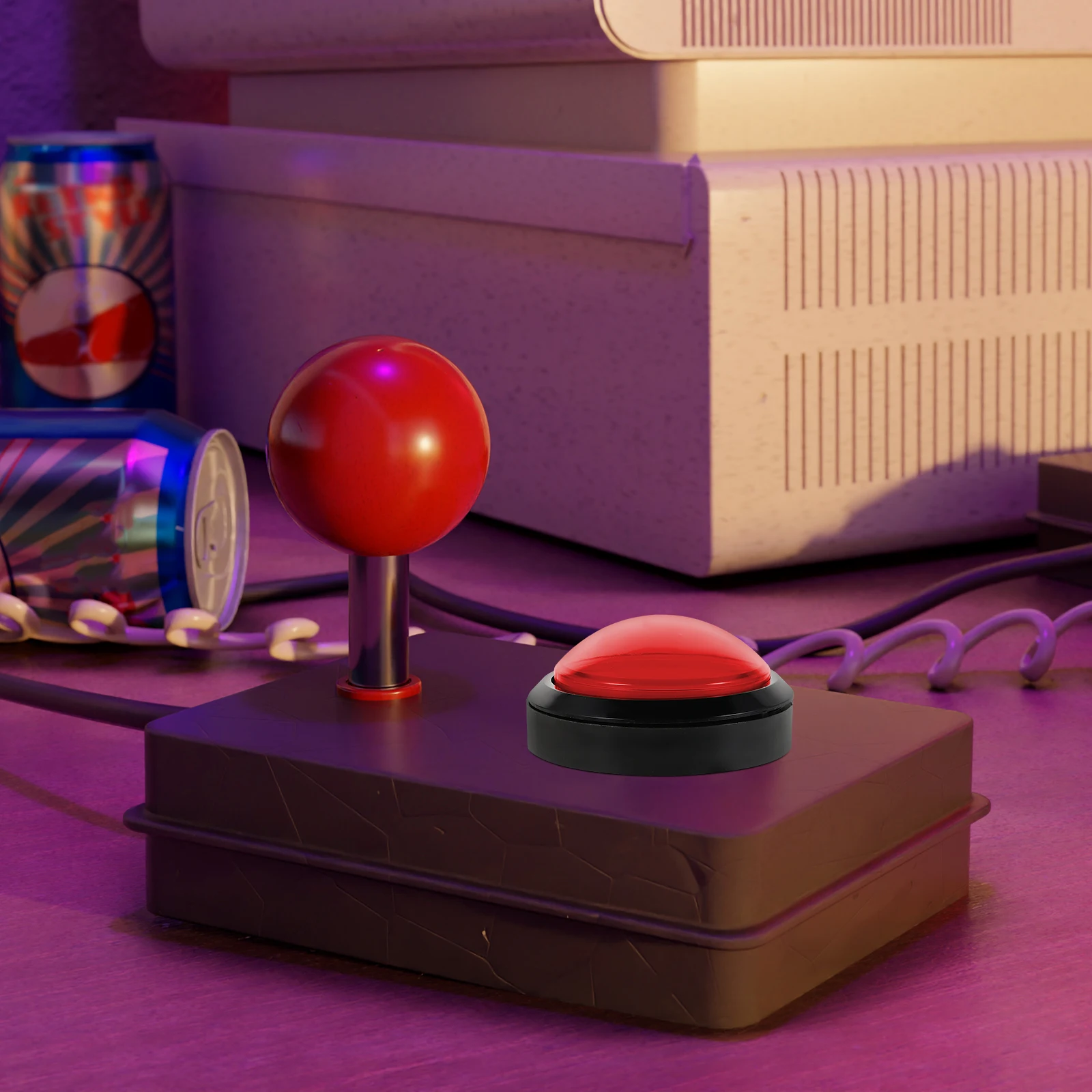 Button Switch with Light Cabinet Console Push Lights Red Metal Led for Game Machine