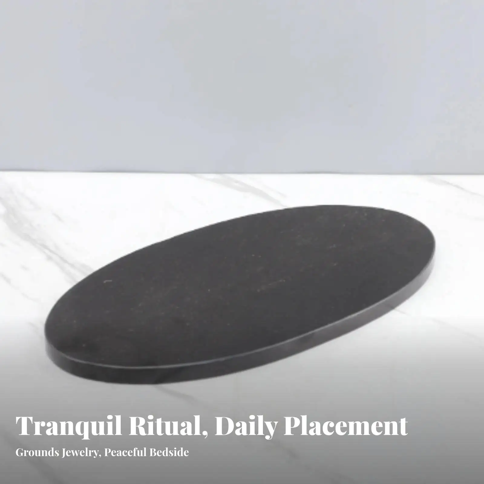 Sleek Marble Oval Vanity Tray for Bathroom Sink Perfume Display Home Accent Piece