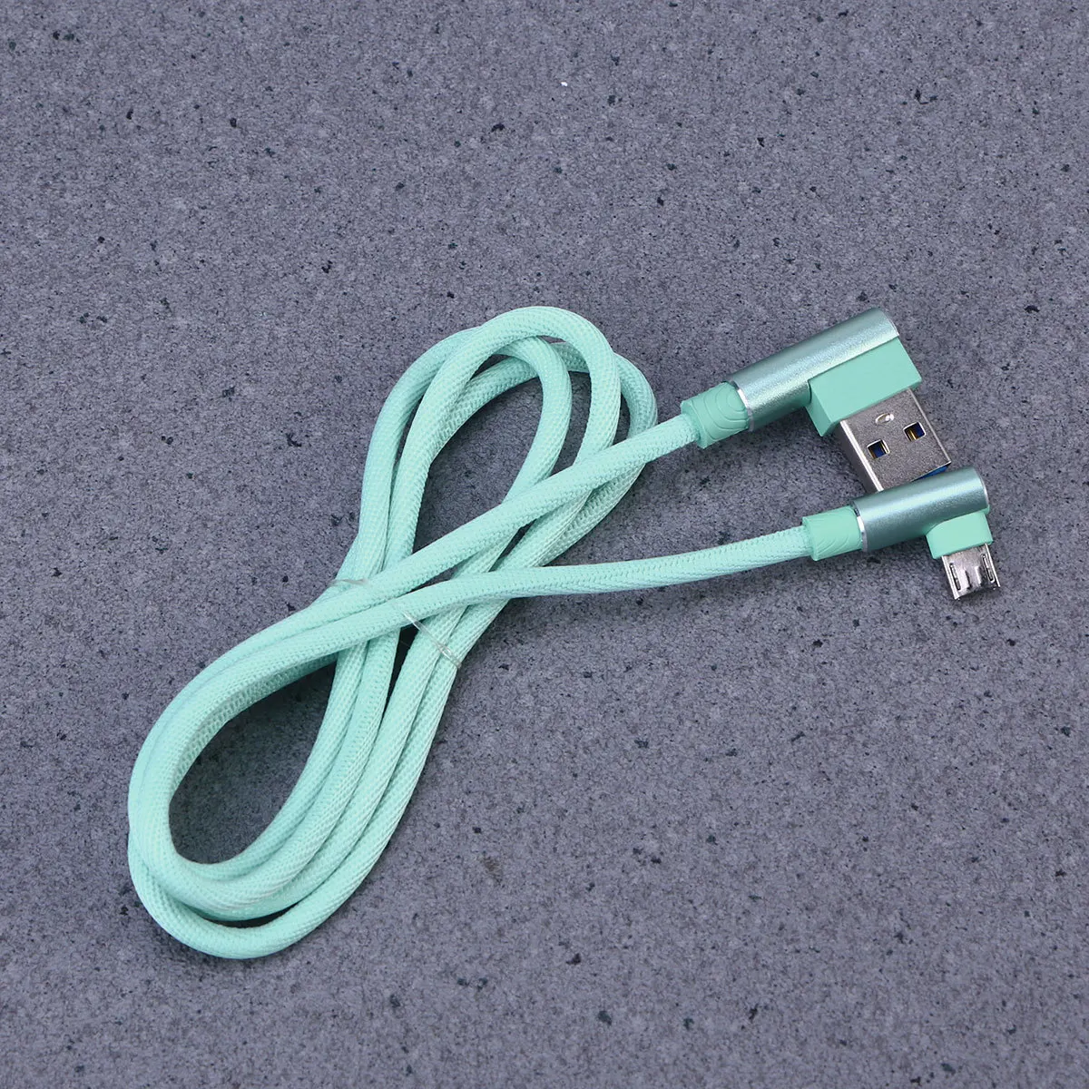 

1m Micro USB Charging Cord 90 Degree L-Shaped Nylon Braided High Speed Sync Cable for Universal Device