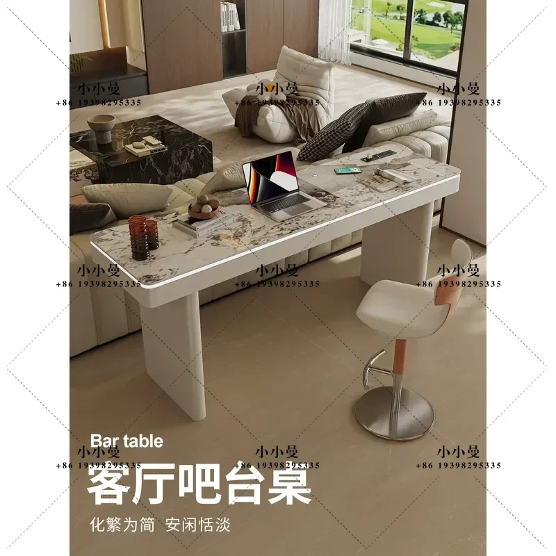 Rock Slab Bar Table Italian Light Luxury Living Room Sofa Back Partition Long Table Home Bar Desk Computer Table