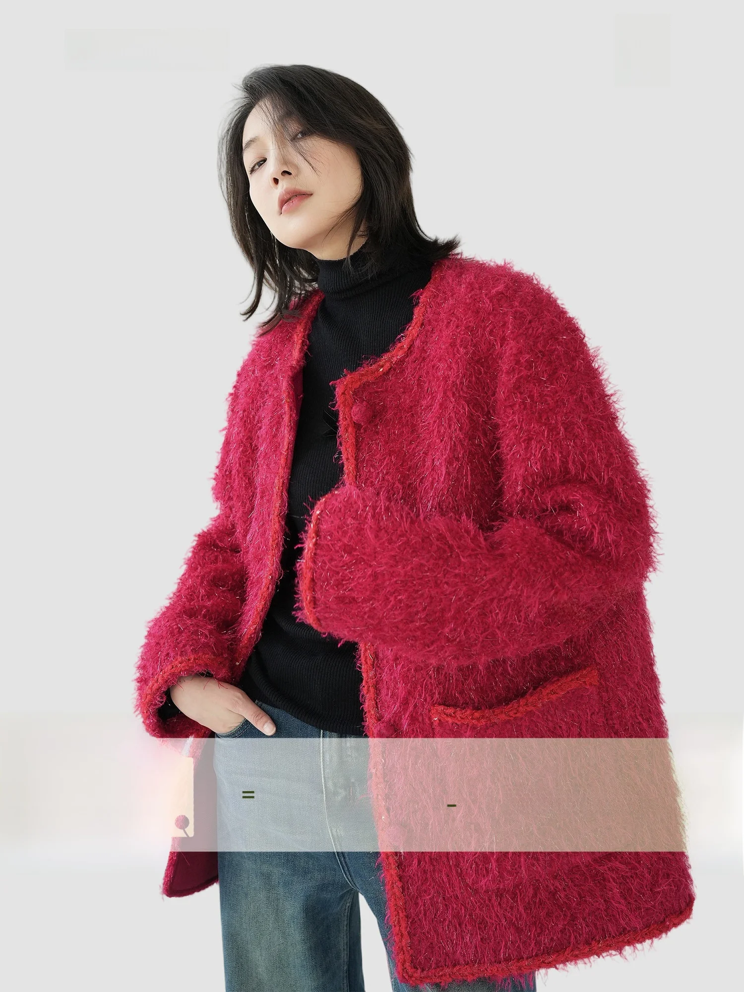 

AZHU 2024 New Heavyweight Long Fur Sensation Wool down Jaet Women's Commute Sle Thiened Warm Du down Coat