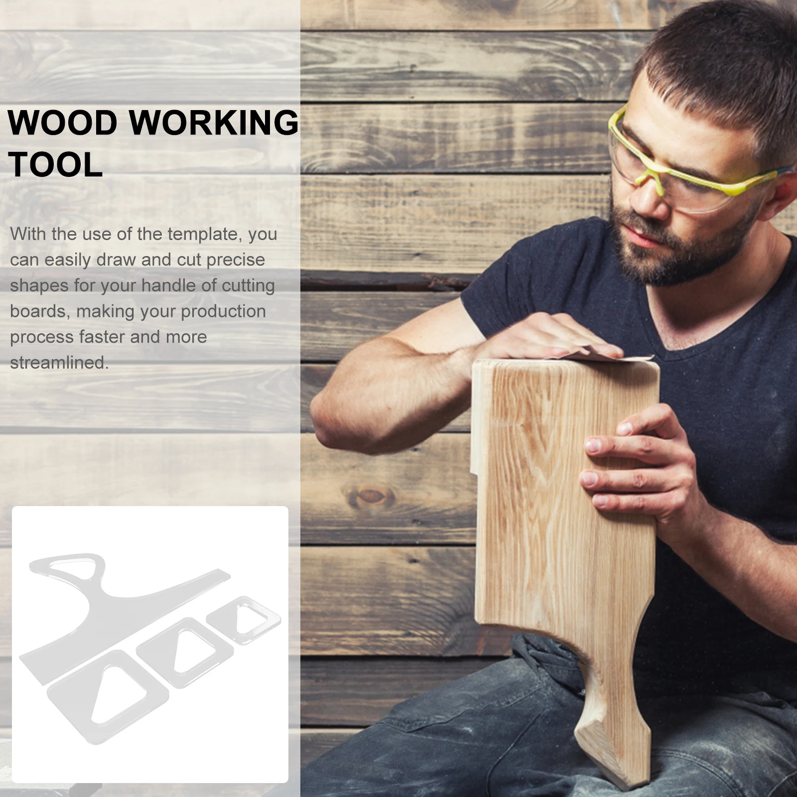 

4 Pcs Acrylic Cutting Board Template Charcuterie Handle Templates Making Serving Woodworking Socket Router