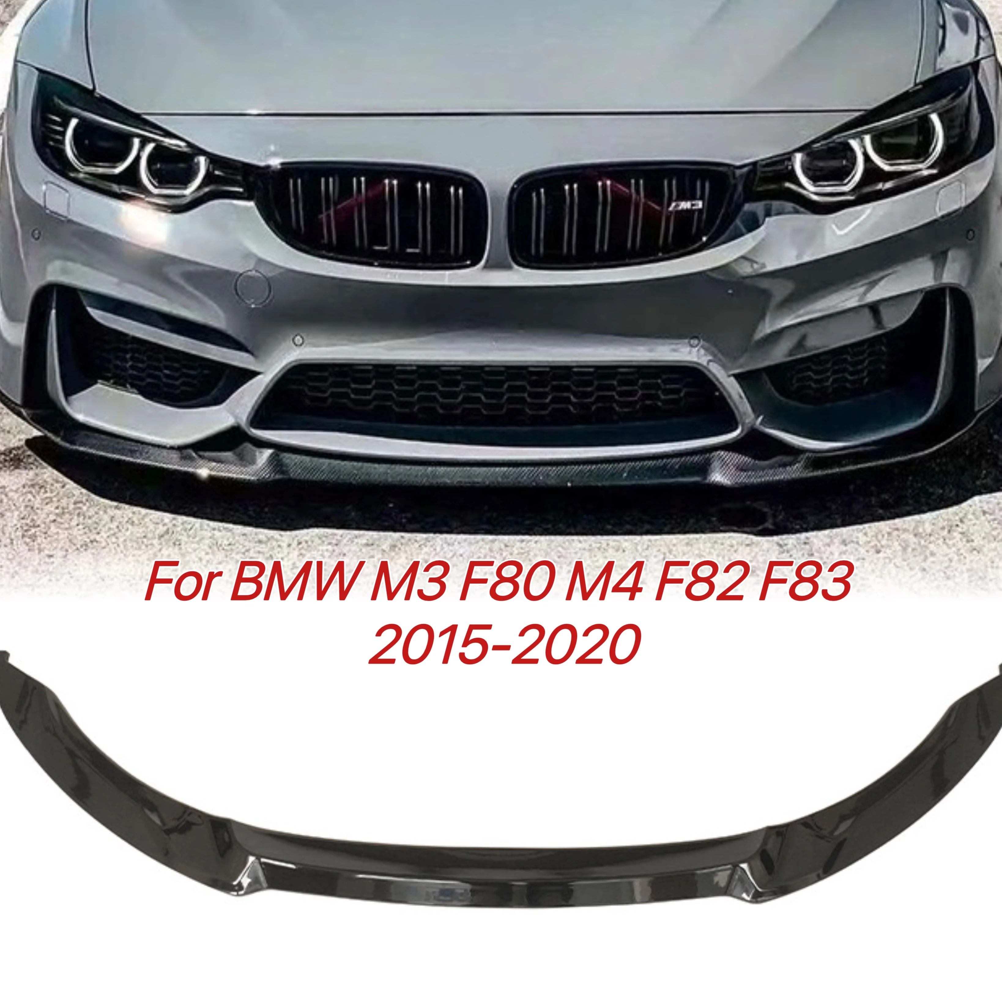 

For BMW M3 F80 M4 F82 F83 2015-2020 Front Bumper Lip CS Style Splitter Diffuser Spoiler Car Accessory Carbon FIber Look