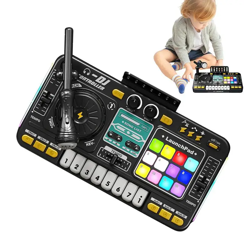 music-mixer-piano-toy-portable-usb-charging-kids-keyboard-table-with-lights-dj-learning-keyboard-mixer-digital-audio-children's