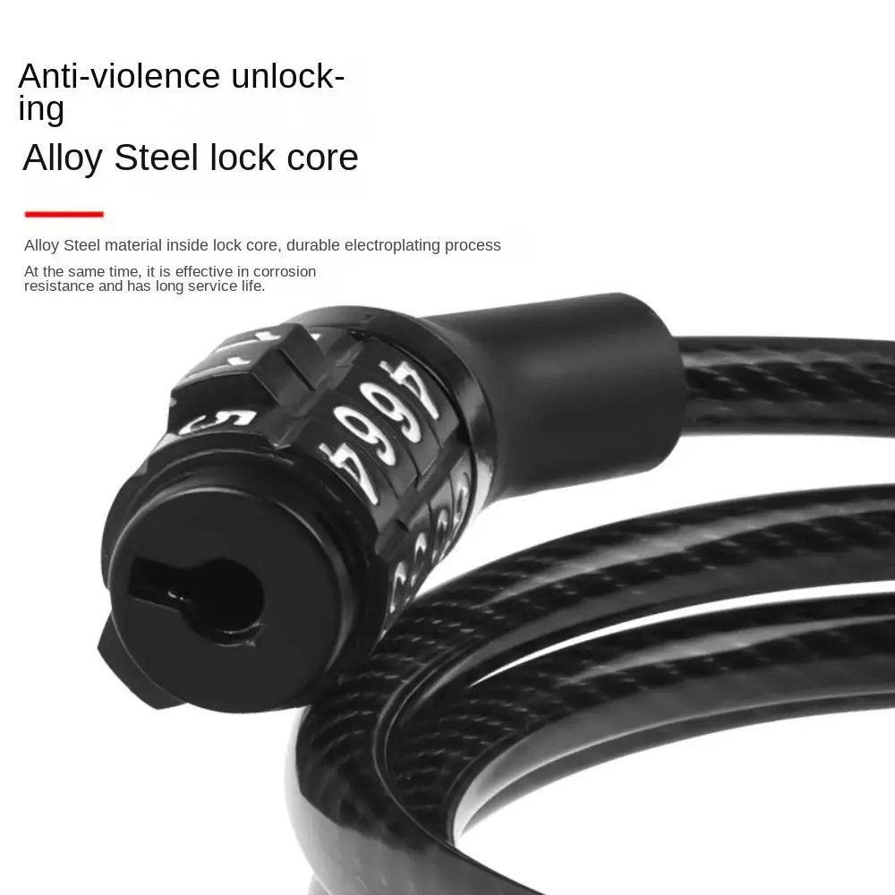 

Steel Cable Chain Anti-theft Bike Lock 4 Digit Code Safety Bike Cable Lock MTB Portable Password Bicycle Locks Travel