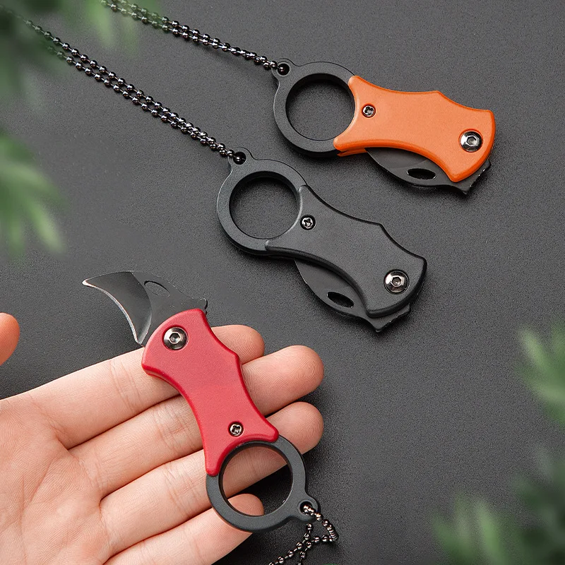 Mini EDC Outdoor Portable Knife Multi-purpose Hiking Hook Mini folding claw Open box necklace High hardness knife