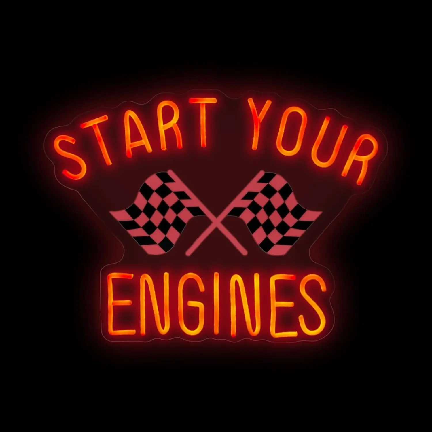 

Start Your Engines Neon Sign Art Wall Light USB LED Neon Light for Race Car Party Garage Gaming Room Bedroom Decoration Gift