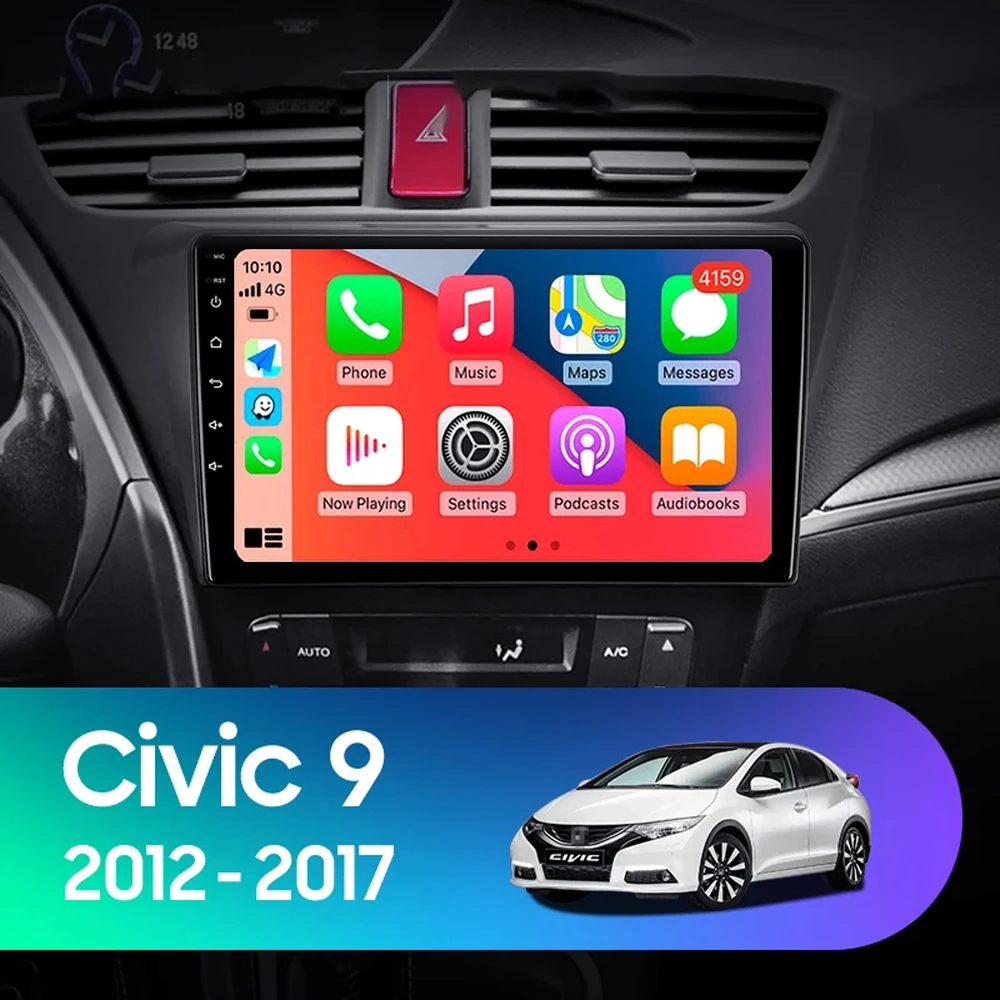 أندرويد 15 لهوندا سيفيك 9 FK FB 2012 - 2017 راديو السيارة Carplay الوسائط المتعددة مشغل فيديو الملاحة ستيريو GPS DSP IPS 4G WIFI