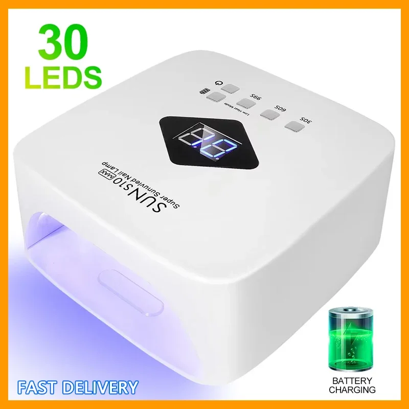 

Профессиональная перезаряжаемая УФ-светодиодная лампа для ногтей, беспроводная УФ-лампа для машины для гелевых ногтей со съемным дном, 4-таймерная настройка, инструмент для ногтей