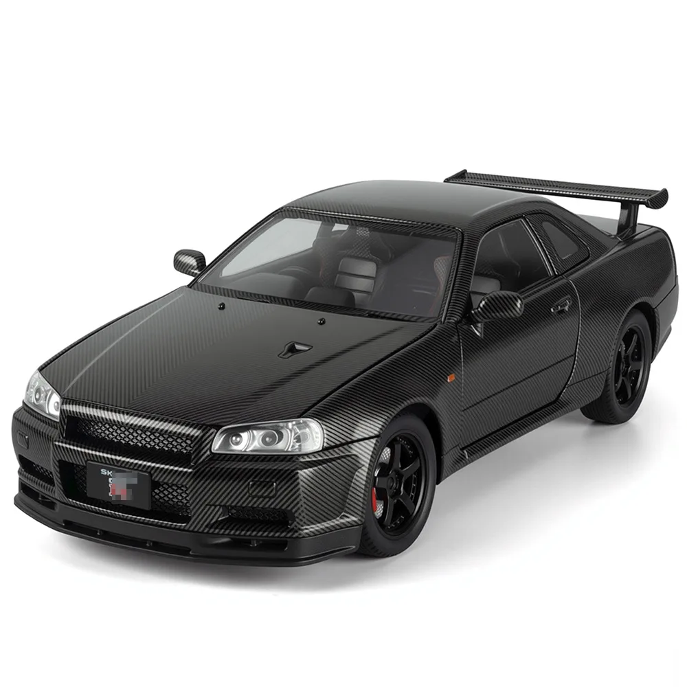 

1:24 Skyline GTR Alloy Sports Car Model Diecast Metal Toy Racing Car Model Simulation Sound Light Childrens Gift