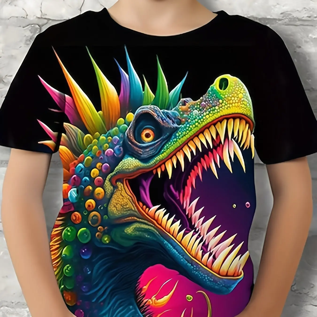 Kinderkleding Jongens T-shirt Korte mouw Kind T-shirt 3D Dinosaurusprint Casual kinderzomerkleding Meisjeskleding Tops Tee