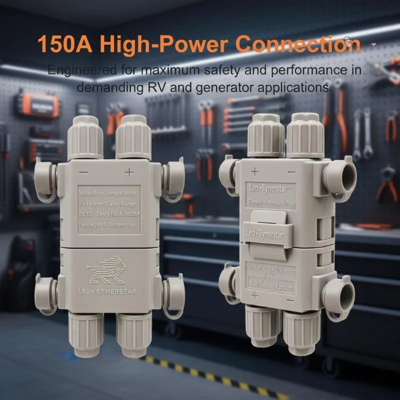Waterproof IP67 4-Way Cable Connector 12-24V 150A Power Splitter For Car Parking Air Conditioning System