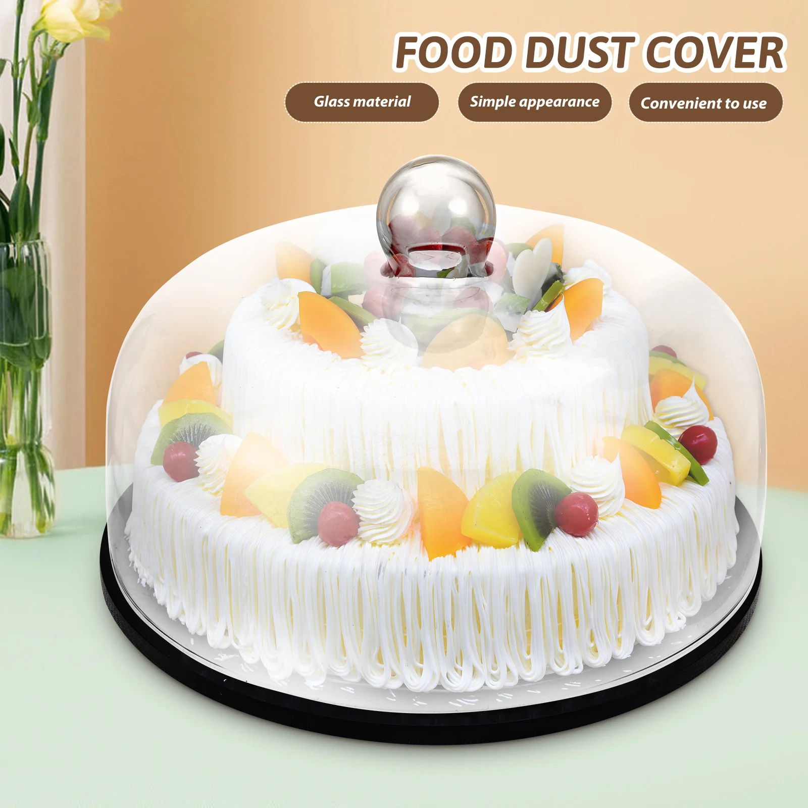 

Glass Cake Cover Transparent Dustproof Food Protector Practical for Birthday Party Dessert and Snack Display Glass Cake Cover