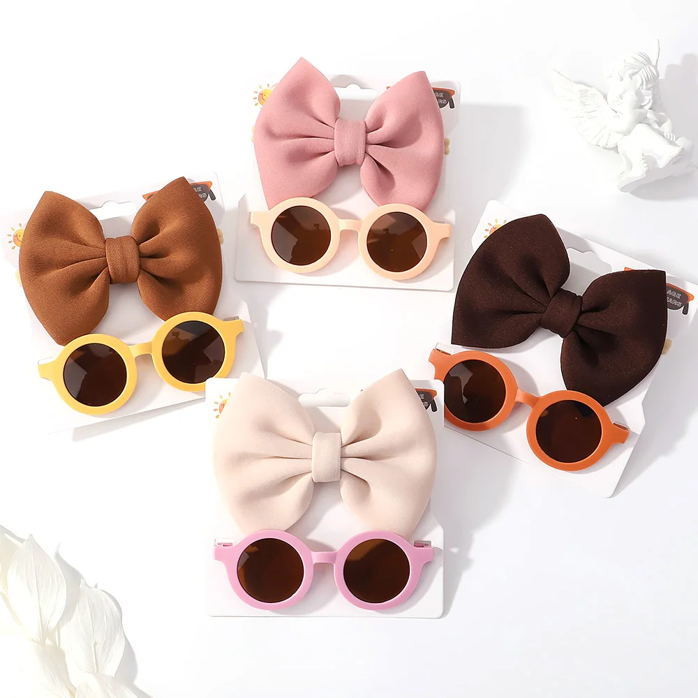 

2Pcs/set kids lovely hair accessories nylon hair band Infant toddler photography glasses props fashion children accessories