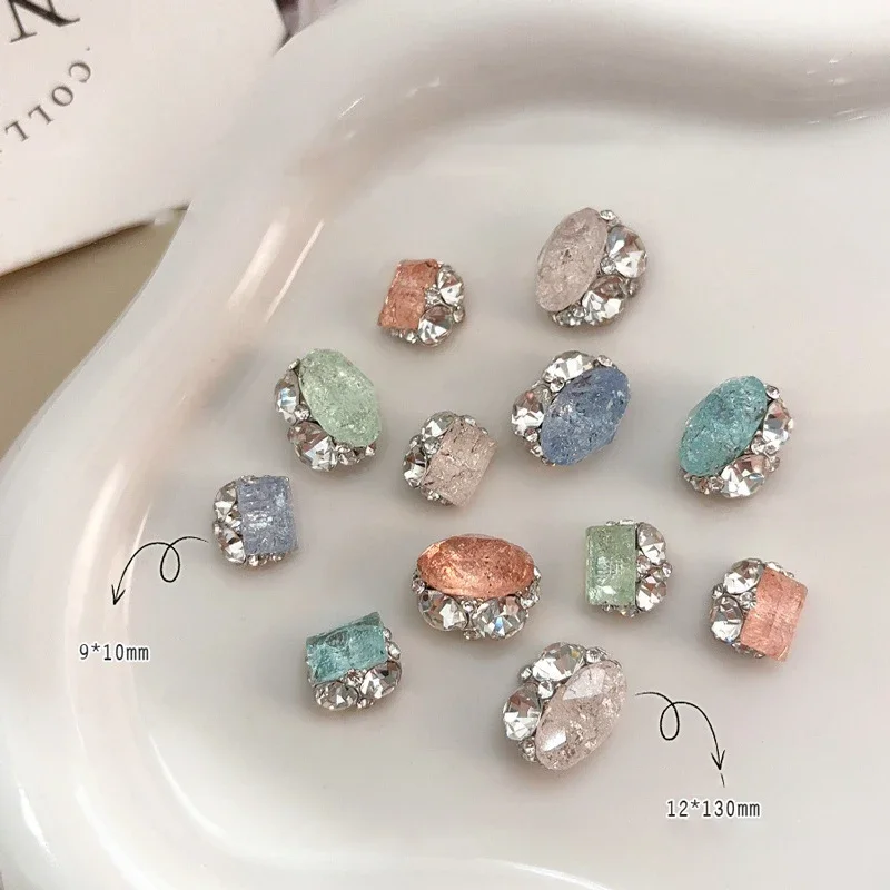2 قطعة مكدسة عروق الجليد كريستال ثلاثية الأبعاد مسمار الفن فقاعة حجر الراين كومة السحر اكسسوارات للصيف الأظافر لوازم الديكور أداة