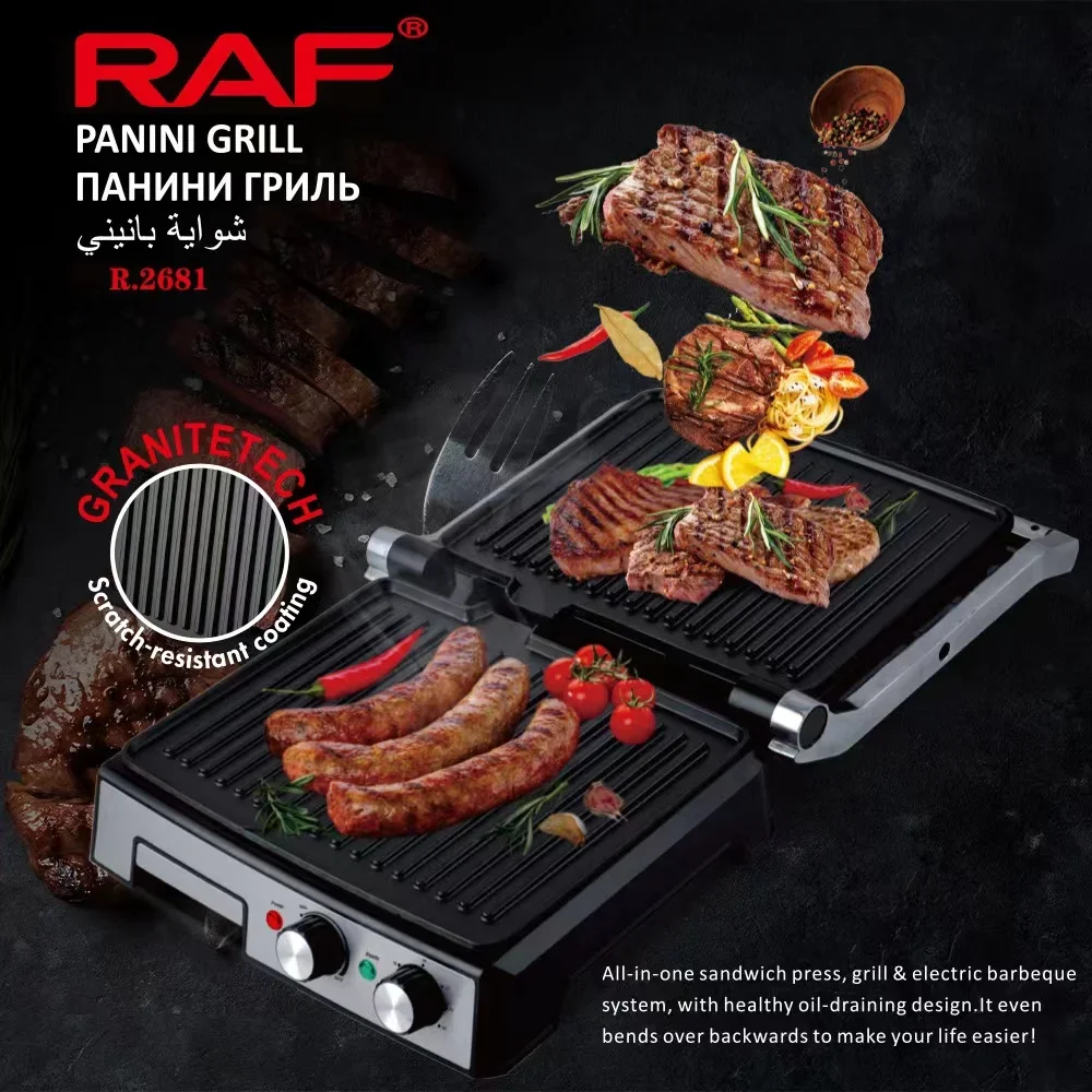 Máquina de fritar bife elétrica, forno doméstico, sanduíche, panini, café da manhã, bife, fritura, comercial, 220V