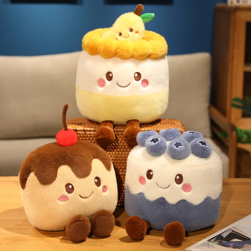 Kawaii Cake Hot Plush High Quality Strawberry Sweet Food Doll Throw Pillow Birthday Gifts For Friends Children's Christmas
