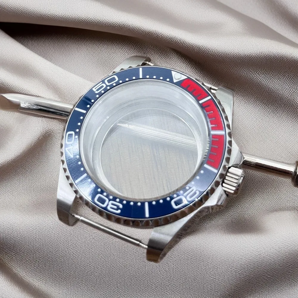 الياقوت الزجاج 40 مللي متر نغمتين الفضة الذهب الفرعية ساعة حافظة 904L اليوبيل سوار 100 متر مقاوم للماء متوافق NH34 NH35 NH36 NH37 NH3