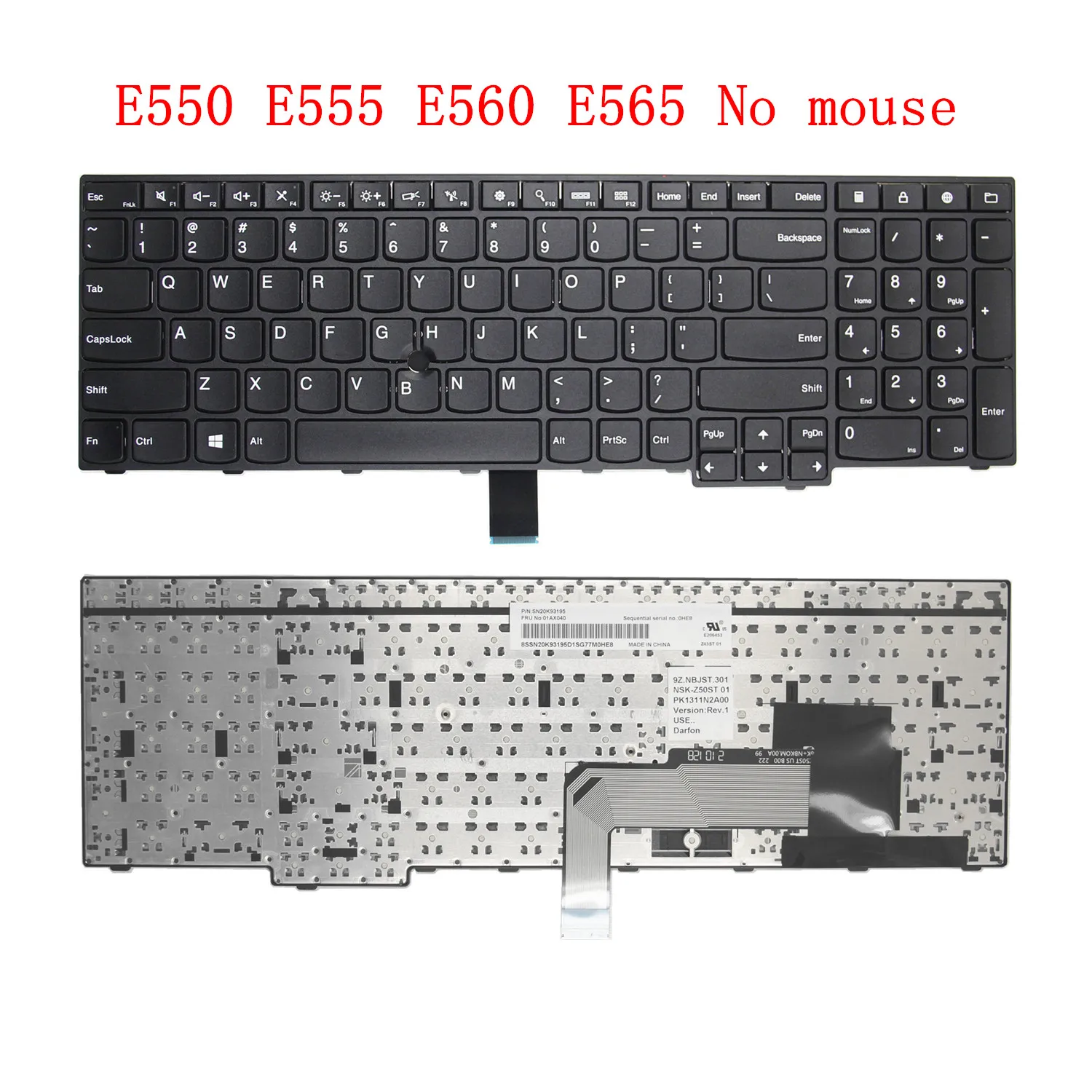 100%New US/SP/Spain Keyboard For Lenovo Thnikpad E550 E555 E560 E565 E570 E575 English Laptop Keyboard