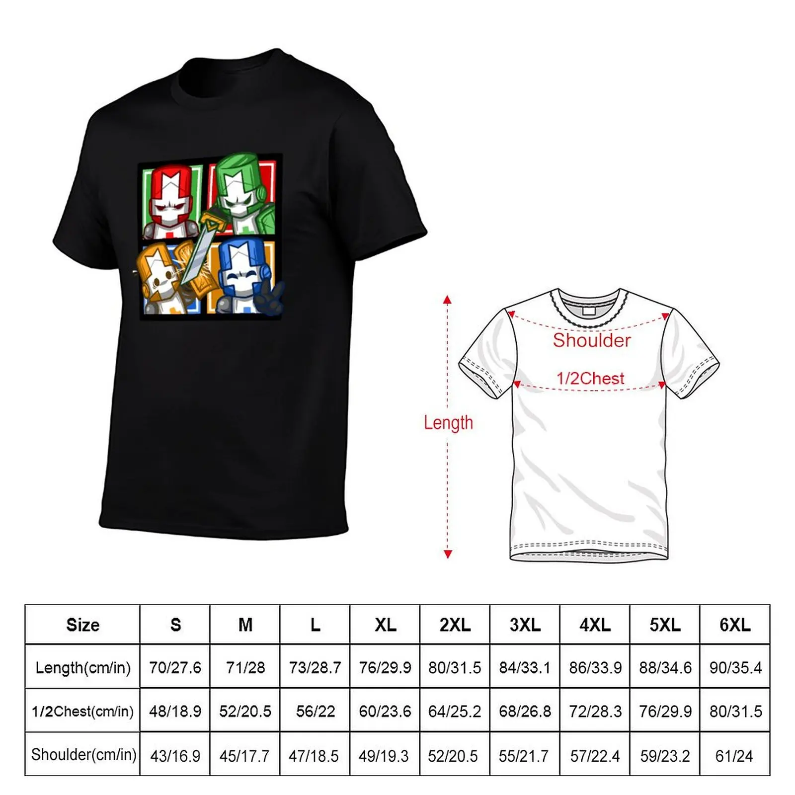 Castle Crashers Four-Square T-Shirt man t shirts for men cotton t shirt pack T-Shirt