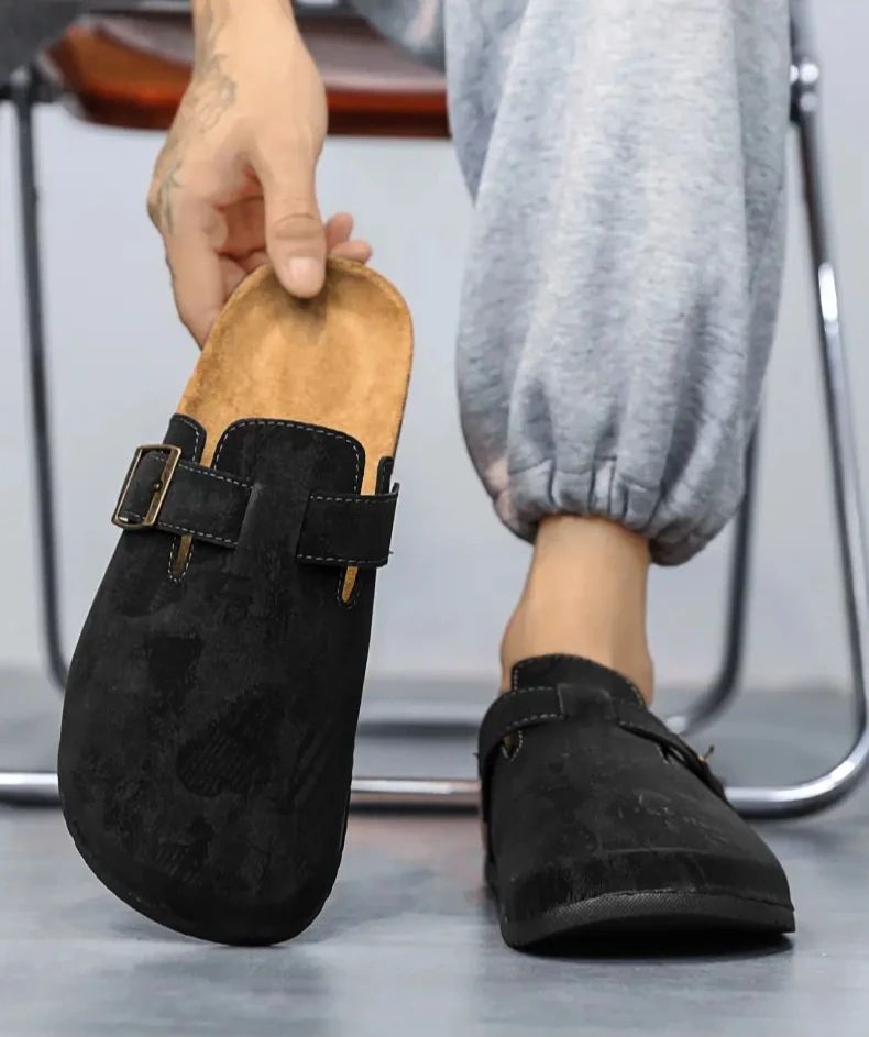 คู่ Cork Clogs รองเท้าแตะแฟชั่น Soft Footbed Suede Beach สไลด์ Arch สนับสนุนหญิงกลางแจ้ง Muller รองเท้ารองเท้าแตะสตรี