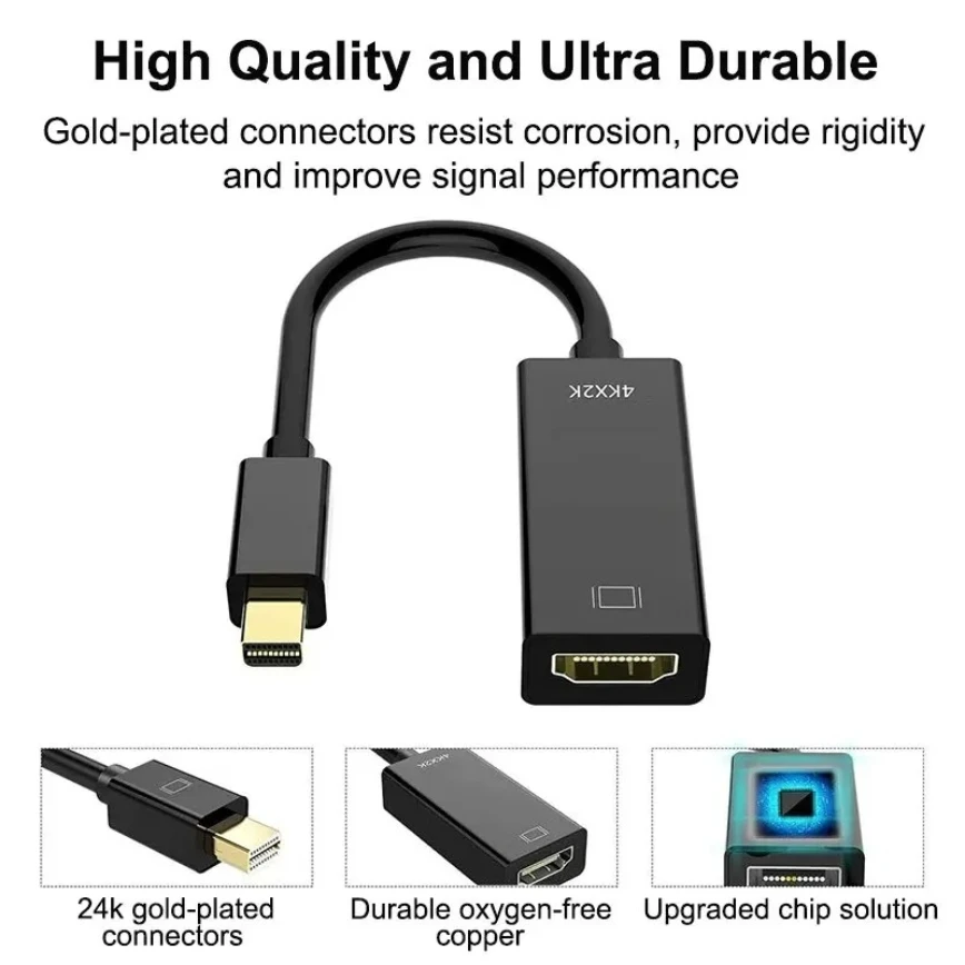 Mini DP to HDMI-compatible Adapter 4K/1080P Mini Displayport Male To HDMI-compatible Female Converter Cable for MacBook Air Pro