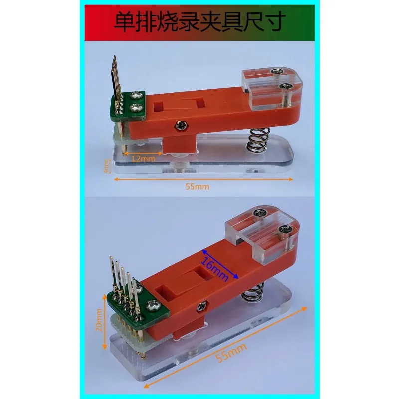 Test Stand PCB Clamp Fixture Probe Download Program Burning 2.54 2.0 1.27 Single Row Wire 30cm