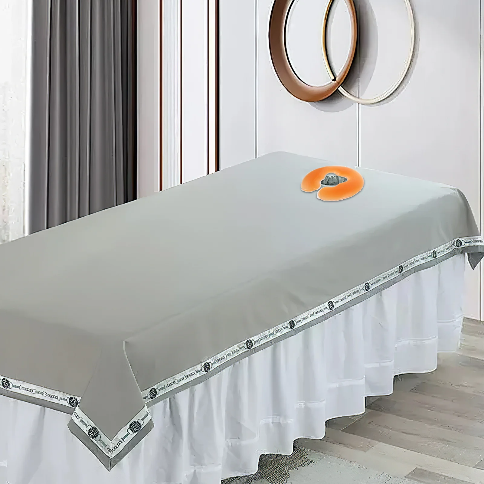 Almofada facial de cama de beleza de silicone laranja macio rosto cabeça resto travesseiro em forma de u pescoço travesseiro spa massagem facial cabeça berço almofada