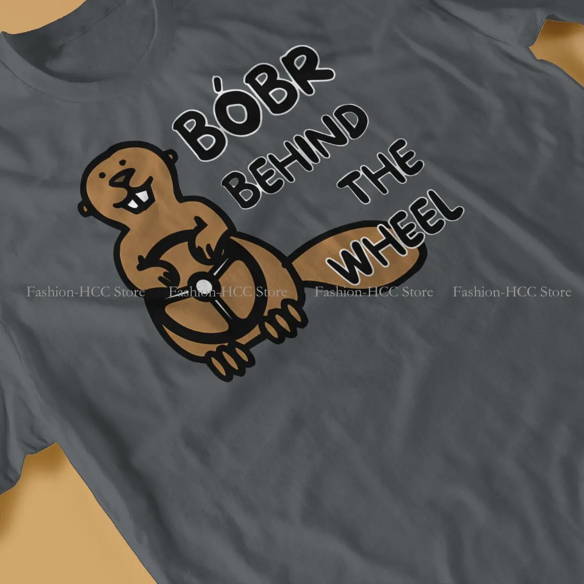 Bober Beaver Behind The Wheel Beaver Car Meme Tshirt Classic Men Graphic Teenager Clothes Tops Loose Cotton Crewneck T Shirt