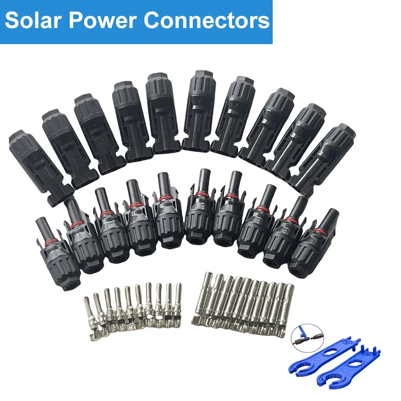 5/10 pares de conectores solares, enchufes PV 1000V 30A, Kit de conectores de Panel Solar disponible para Cables PV/MC 2.5mm ²,4mm ²,6mm ²