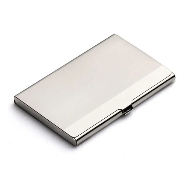 Y1UB Metal Business Card Case Stainless Steel Business Card Case Name Card Wallet Hold 12-18 Sheets for Office 92x58mm