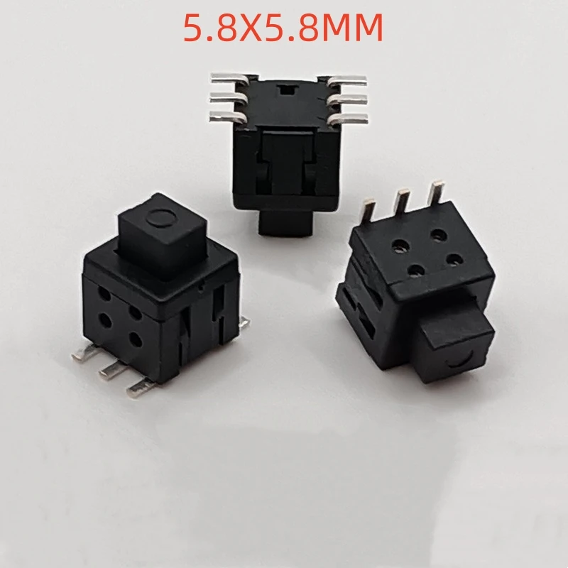 

10PCS 5.8X5.8MM Flat head self-locking button switch, vertical patch 6Pin