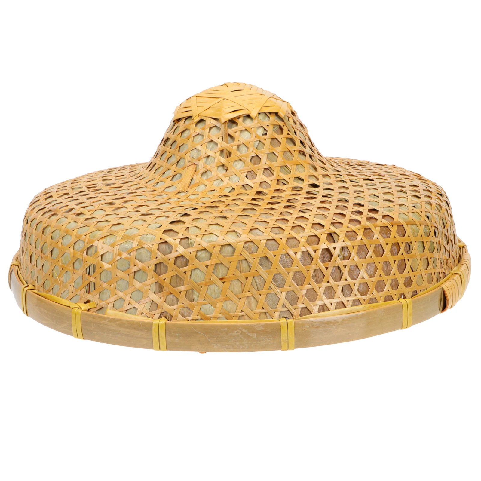 

1pc Weaving Fisherman Bamboo Retro Bamboo Hat Rain-proof Hat Chinese Style Sun Visor Hanfu Vietnamese Styled Women's Men's