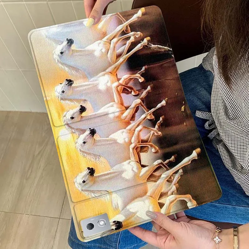 

Running White Horses Art For Xiaoxin Lenovo Tab Pad K11 K10 M10 P11 3rd Plus Pro Legion Y700 Y900 Gen4 2 Tablet Case Gift