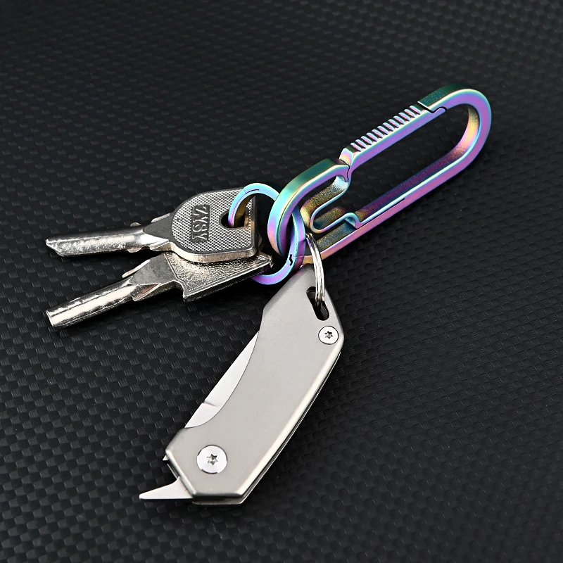 NEW Titanium alloy small blade high hardness D2 steel mini folding knife portable keychain unpacking and express delivery knife