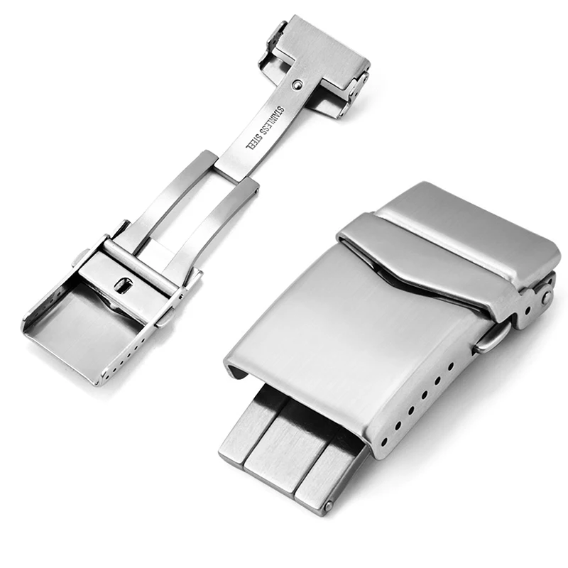 16mm 18mm 20mm 22mm Watch Clasp Deployment Buckle 316L Solid Stainless Steel Watch Folding Buckle Watchband Accessories