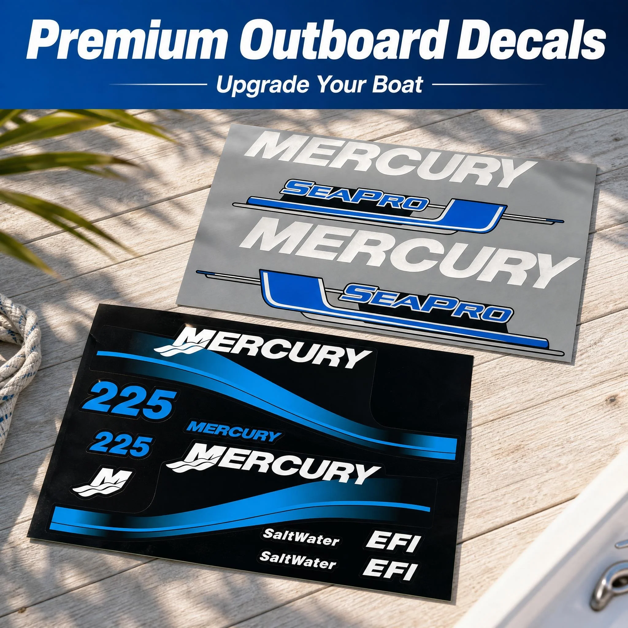 Outboard Motors Stickers Boat Engine Decal SaltWater EFI Sticker for Mercury Seapro Marine XS Racing 150R 200R 225 MerCruiser