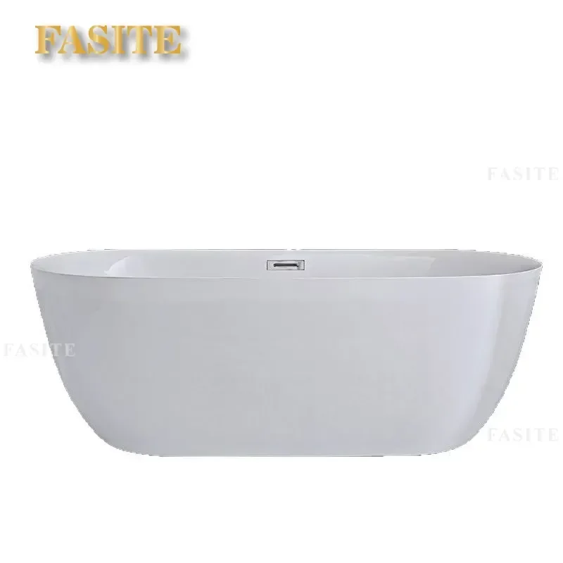 For Elderly Adults Integrated Acrylic Bathtub Small Apartment Hotel High End Movable Bathroom Tub Durable Easy Clean